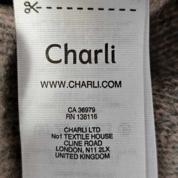 Cozy Anthropologie Poncho Sweater Open Sides - Pink & Gray Colorblock Plaid M/L - Picture 8 of 10